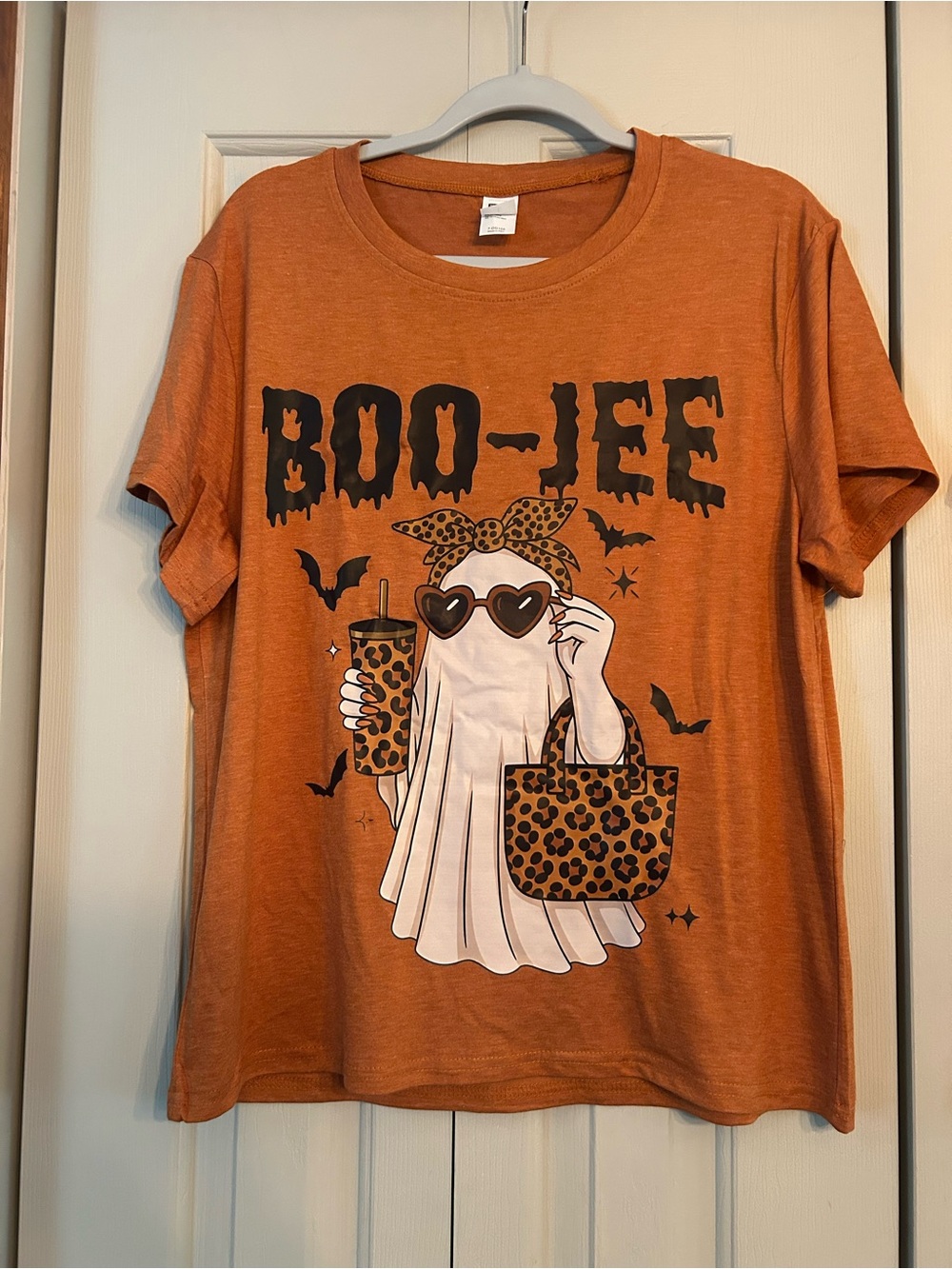 Women's Orange 'Boo-Jeé' Short Sleeve Graphic Tee NWOT